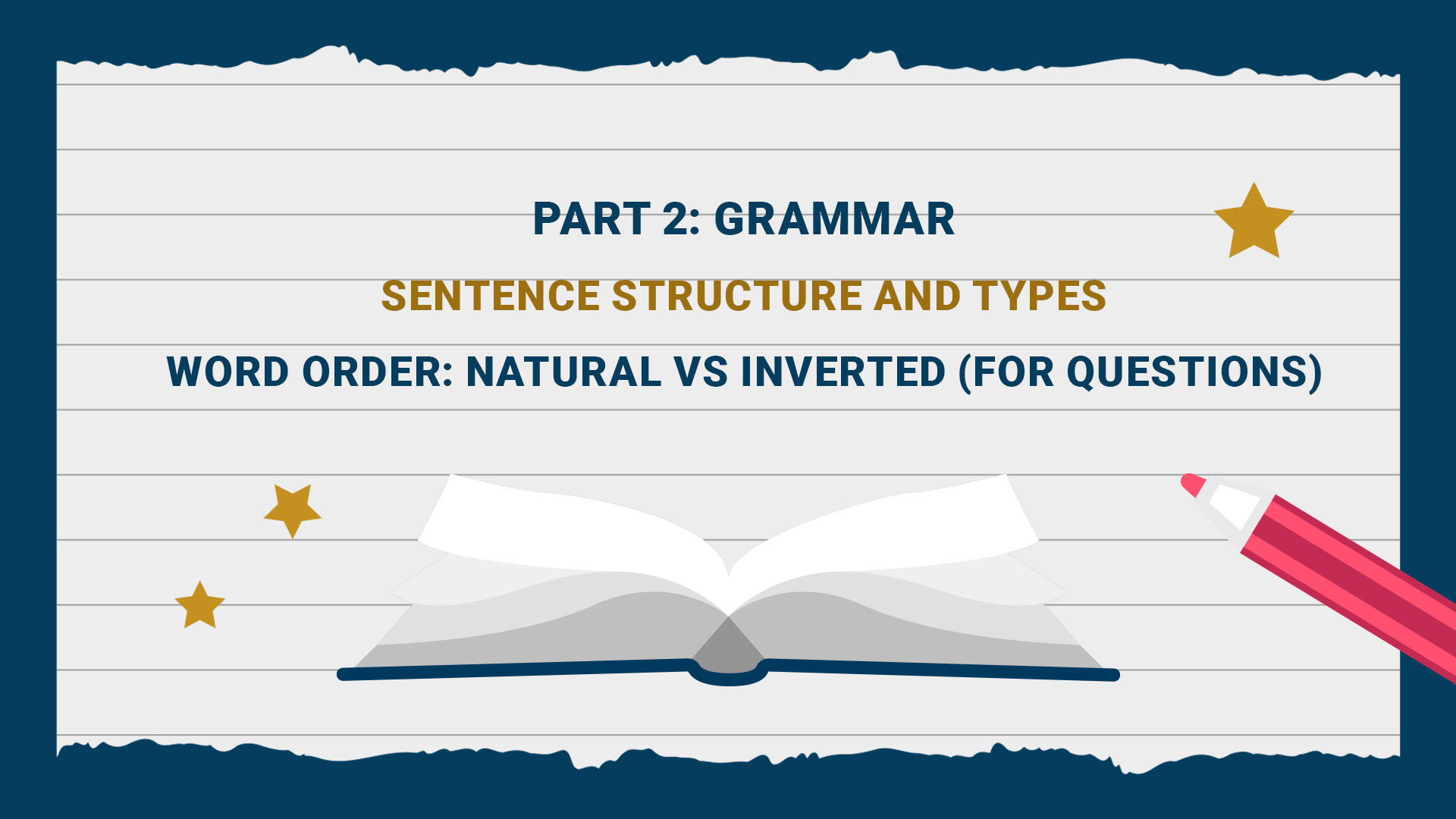 Part 2: Grammar - Sentence Structure and Types - Word Order: Natural vs Inverted (For Questions)